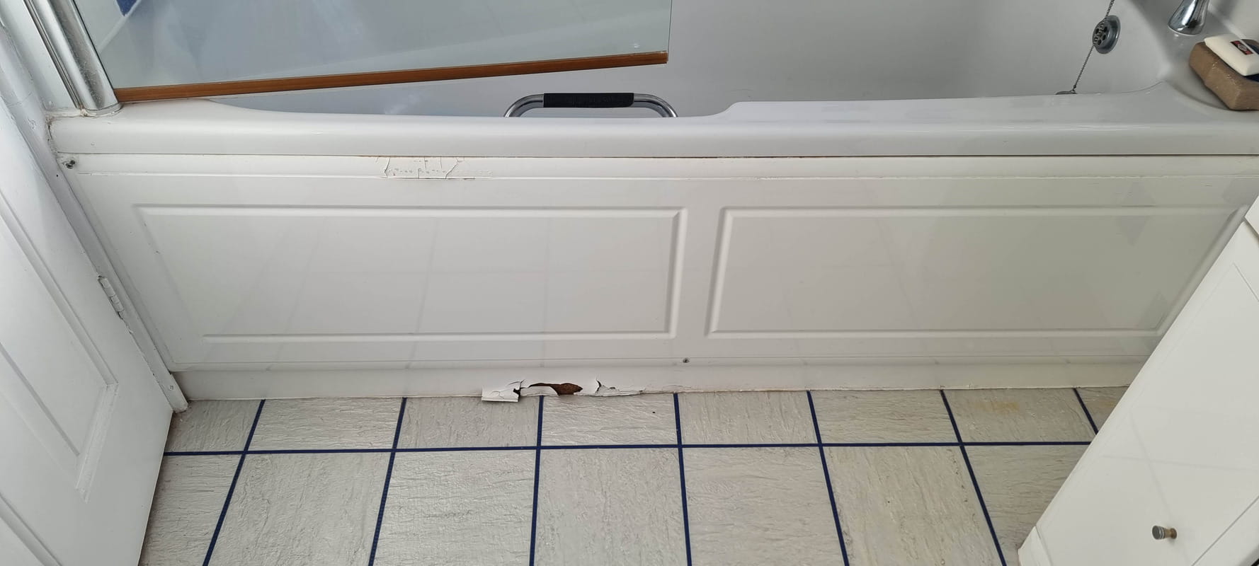 A blown bath panel