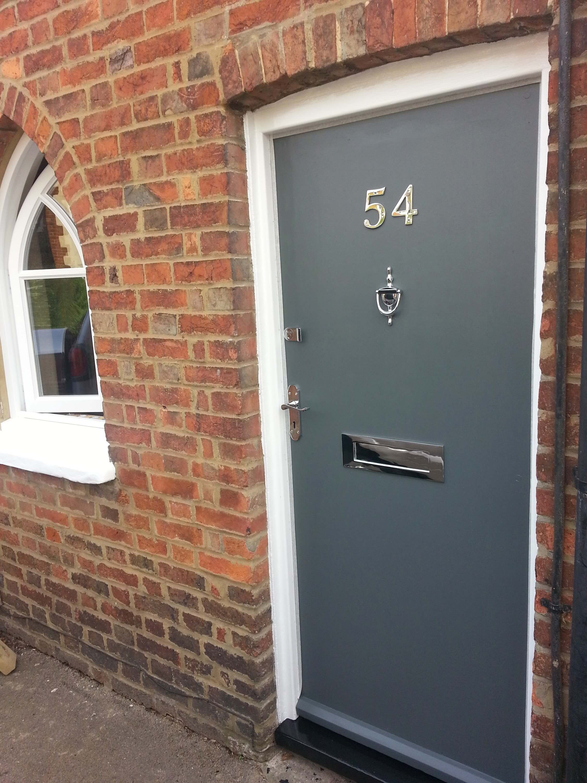 A freshly painted front door