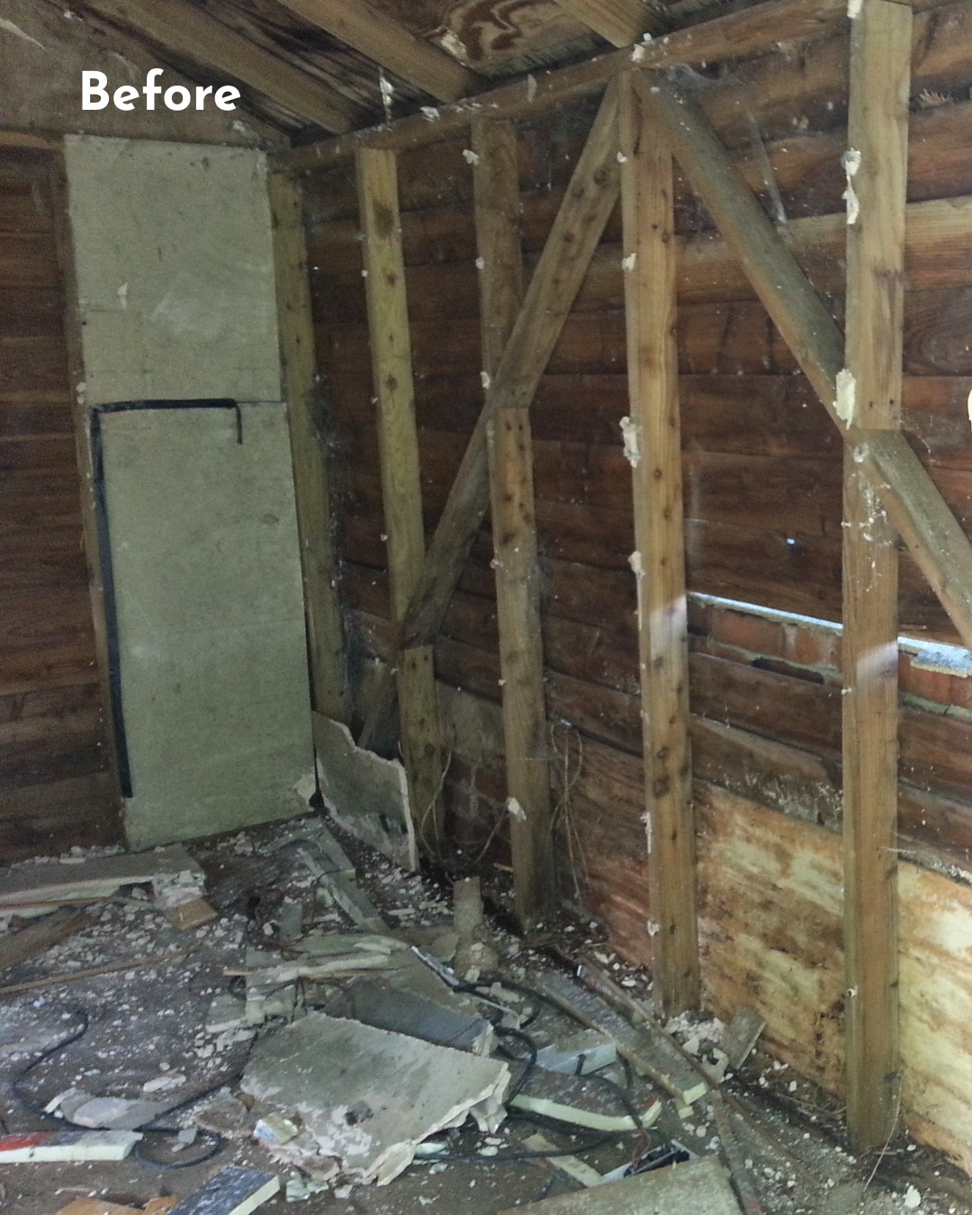 Old shed with rotten floor