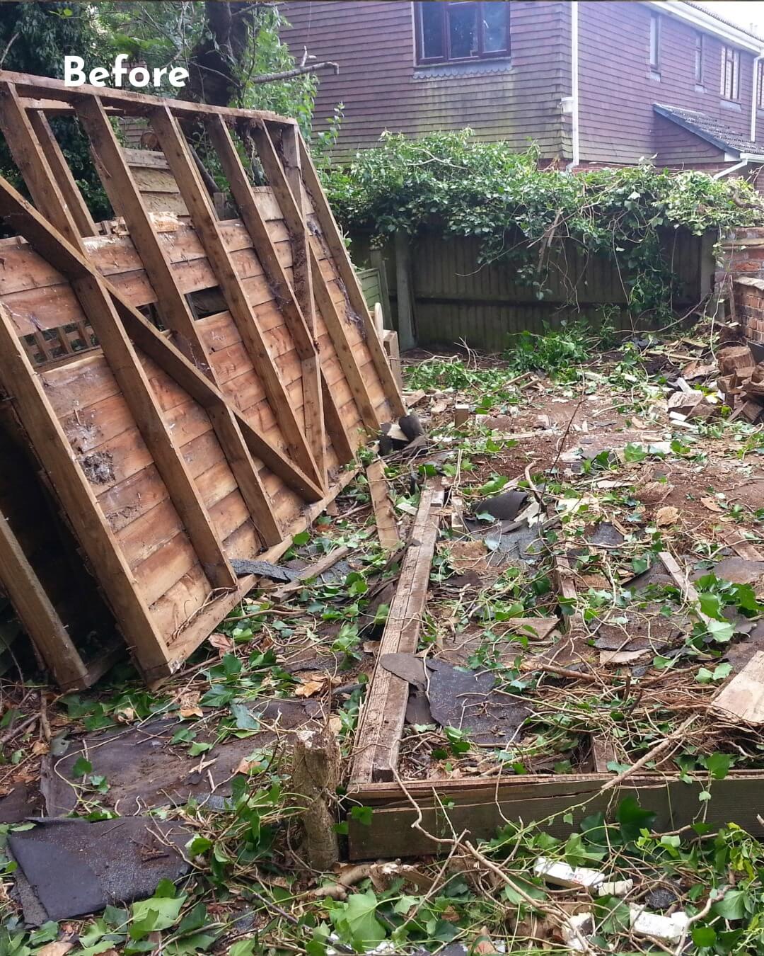 Old shed being dismantled