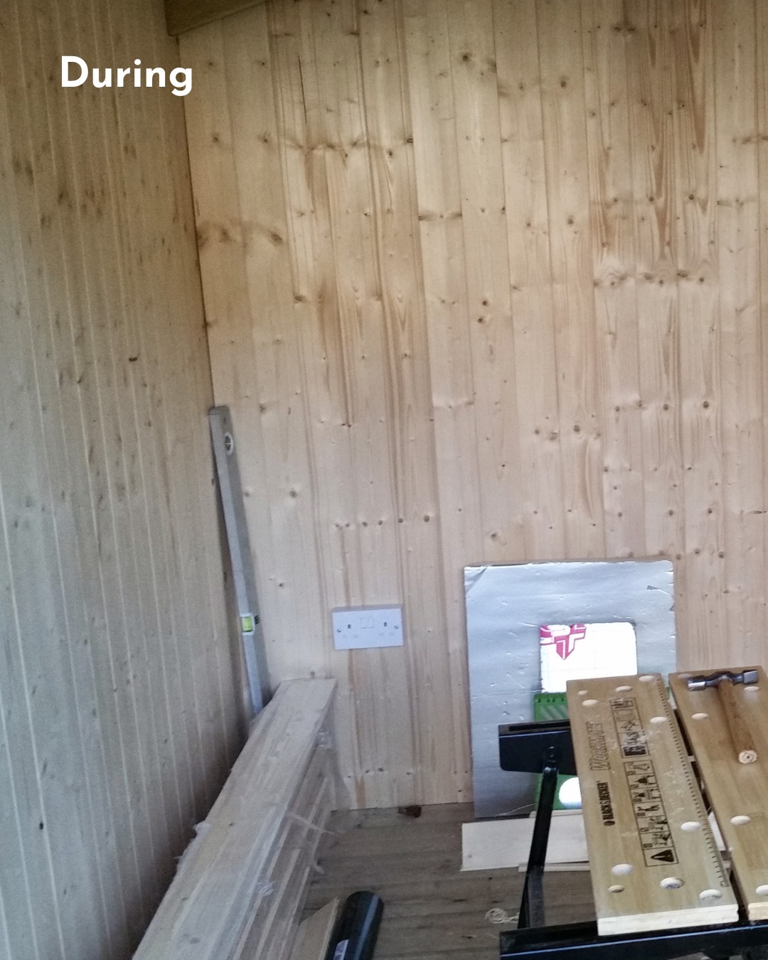 Shed lined with pine